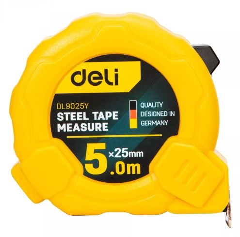 STEEL MEASURING TAPE 5M-16FTX25MM YW DELI