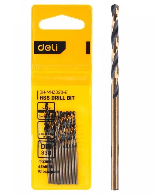 HSS DRILL BIT 2MM YW PACK OF 10 DELI