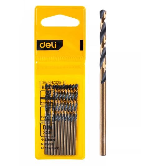 HSS DRILL BIT 2.5MM YW PACK OF 10 DELI