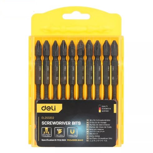 SCREWDRIVER BITS PH2X100MM BK DELI