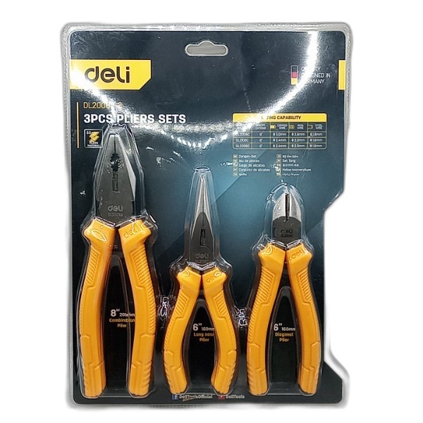 DELI PLIERS SET 3PCS