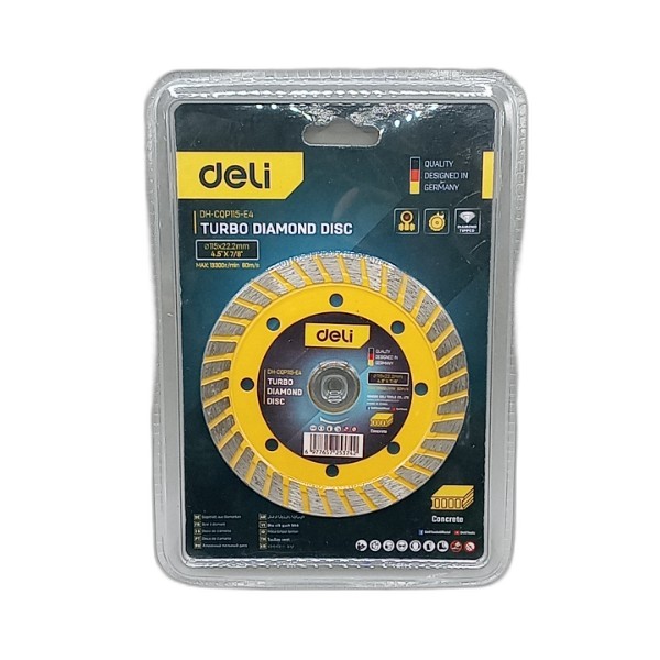 DELI TURBO DIAMOND DISC 115MM