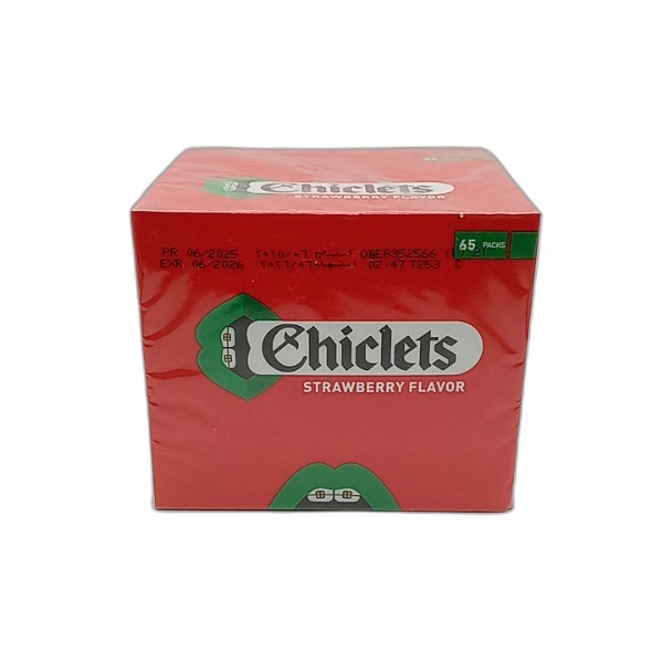 CHICLETS STRAWBERRY GUM 65PCS