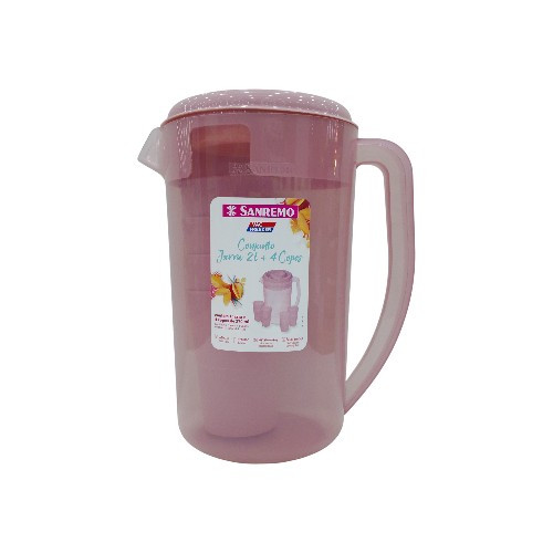 SANREMO PLASTIC JUG 2L W 4 CUPS SET.