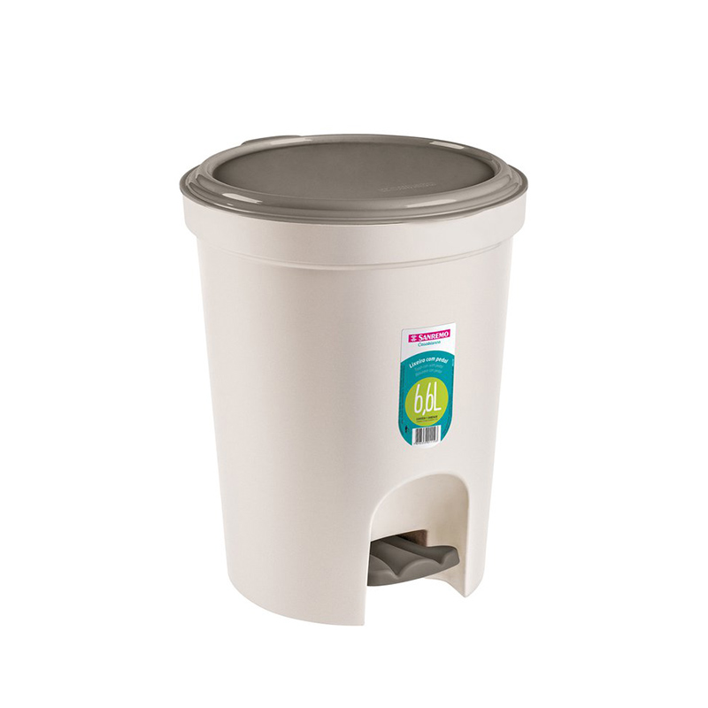 SANREMO ROUND PLASTIC PEDAL BIN 6.6L