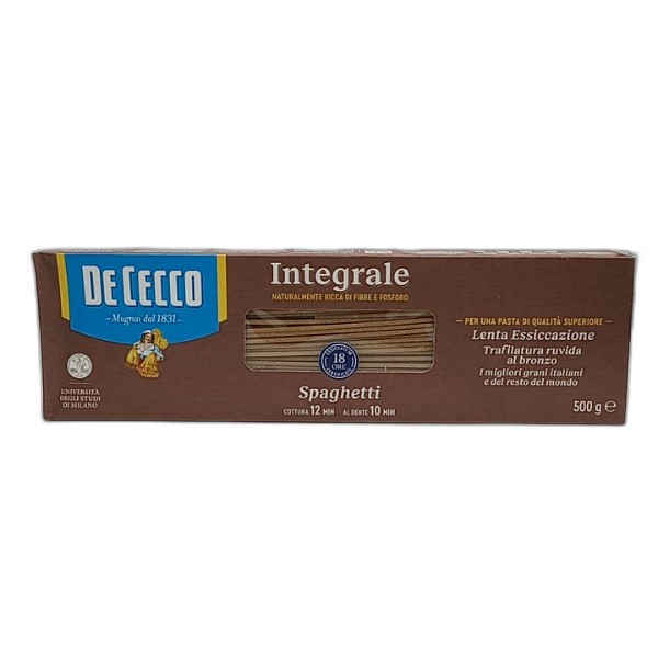 DE CECCO WHOLEWHEAT SPAGHETTI 500G