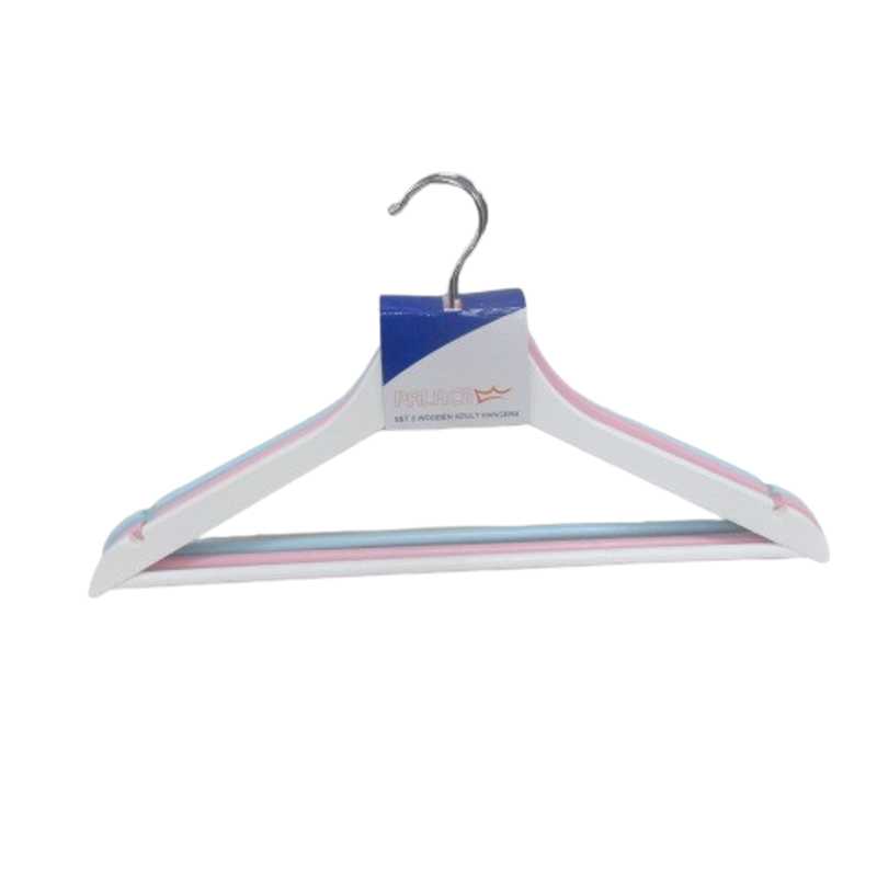 WOODEN HANGER 3PCS BLUE-PINK-WH PALACE