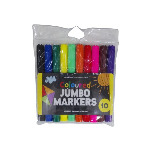 UBL JUMBO MARKERS BRIGHT COLORS 10 PACK