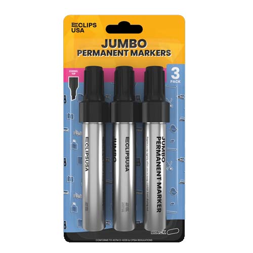 UBL PERMANENT MARKERS BLACK 3 PACK