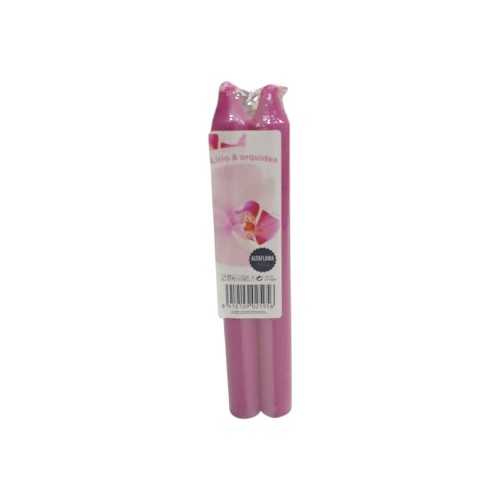 CANDLE 2PCS LILY ORCHID