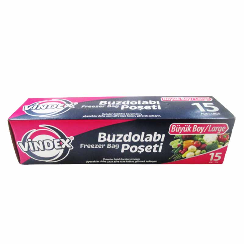 VINDEX LARGE FREEZER BAGS 15PCS