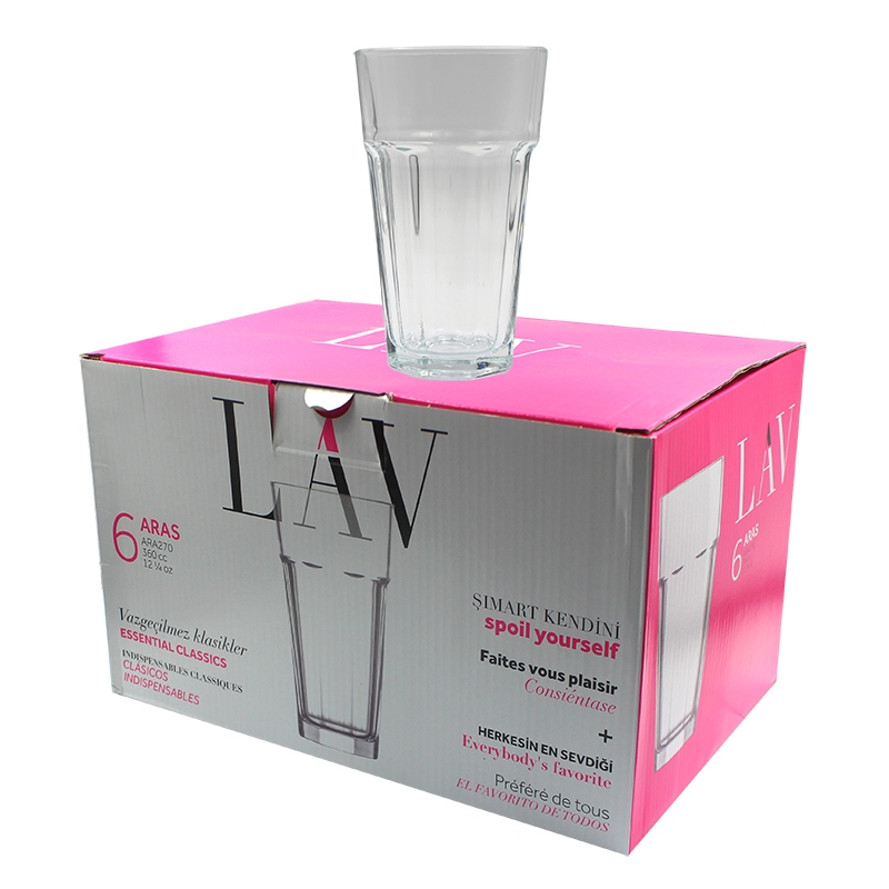 WATER GLASS LAV 6PCS 360CC ARA.