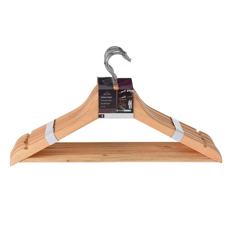 WOODEN HANGER 8PCS SET KH1000030