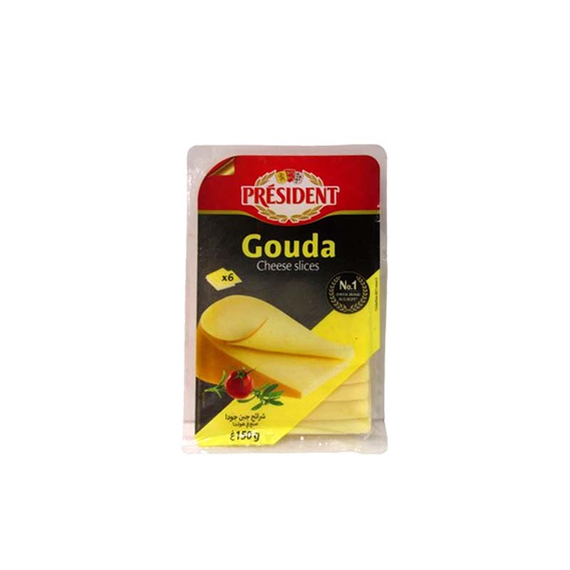 PRESIDENT GOUDA CHEESE SLICES 150G
