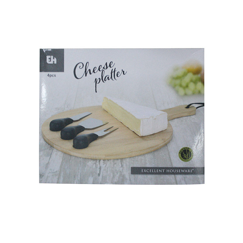 CHEESE PLATTER 4PCS SET WOODEN 607822