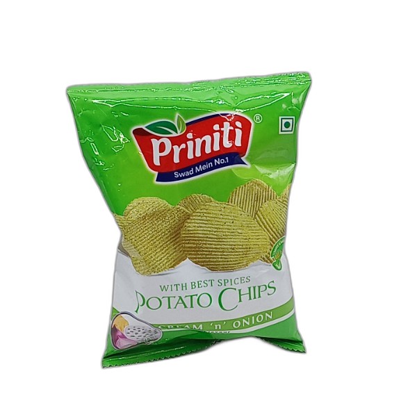 PRINITI CREAM ONION CHIPS 28G