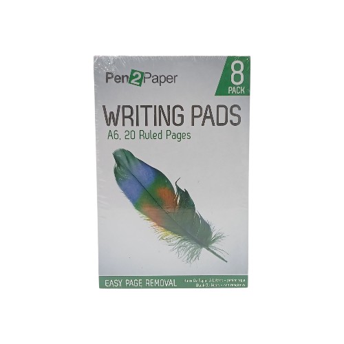 UBL WRITING PAD LINED A6 20 PAGES 8 PACK