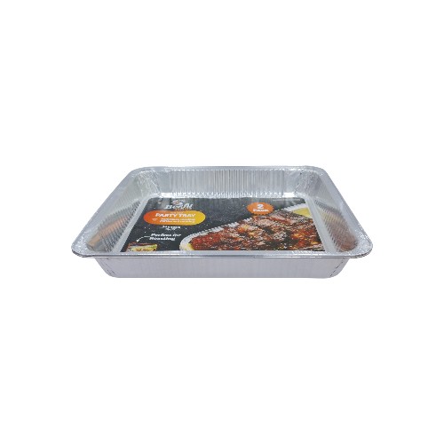 UBL FOIL PARTY TRAY RECTANGLE 2PK