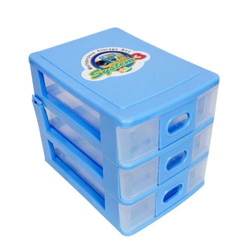 UBL 3 TIER STORAGE UNIT 19X15X16CM 3 COLORS