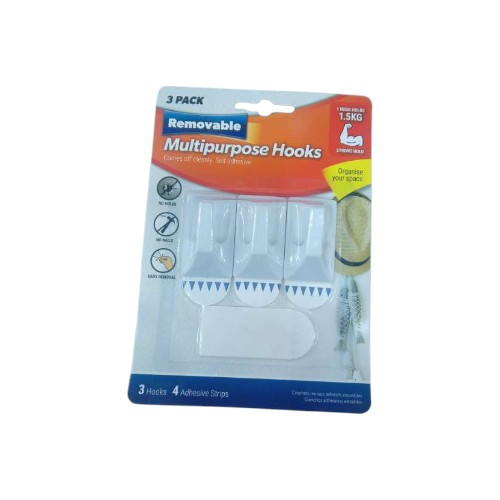 UBL REMOVABLE HOOKS SMALL 3 PACK