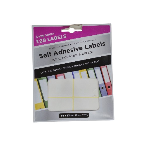 UBL ADHESIVE LABELS 64X33MM 128PK