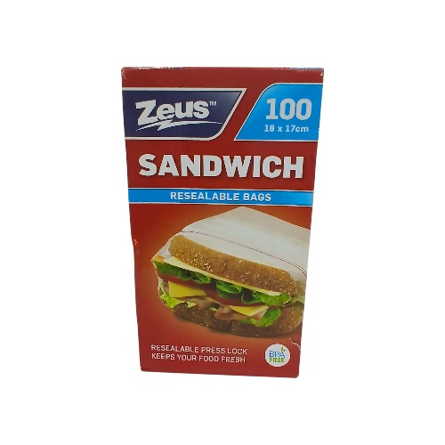 UBL RESEALABLE SANDWICH BAGS 100 PACK