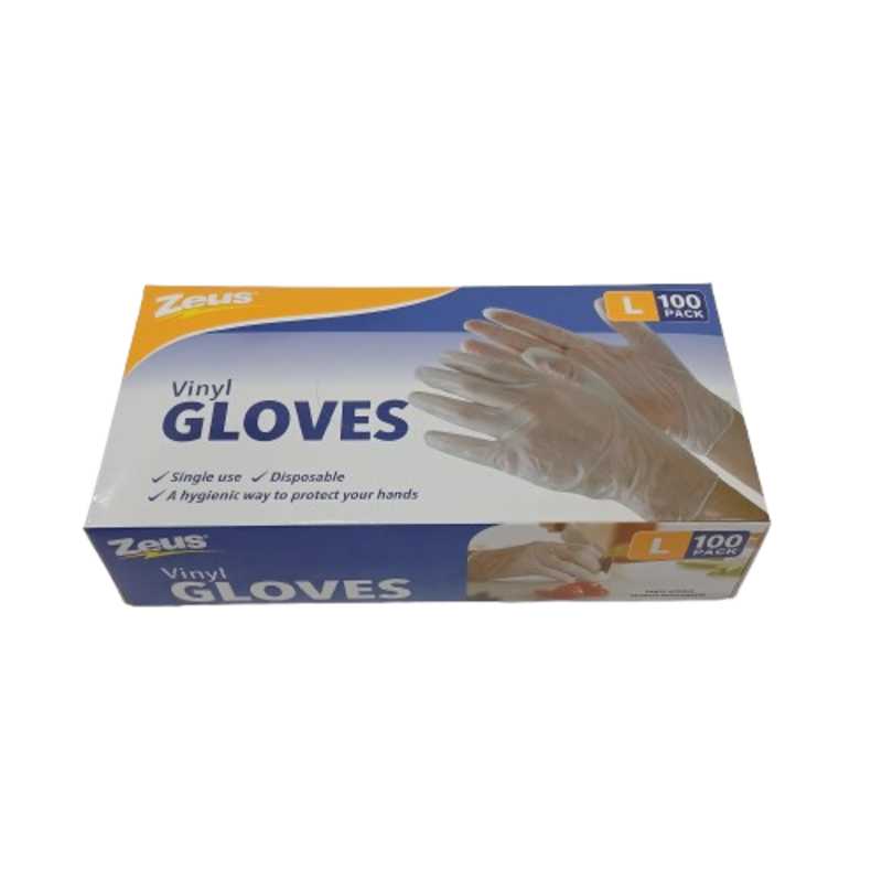 UBL DISPOSABLE GLOVES LARGE 100 PACK