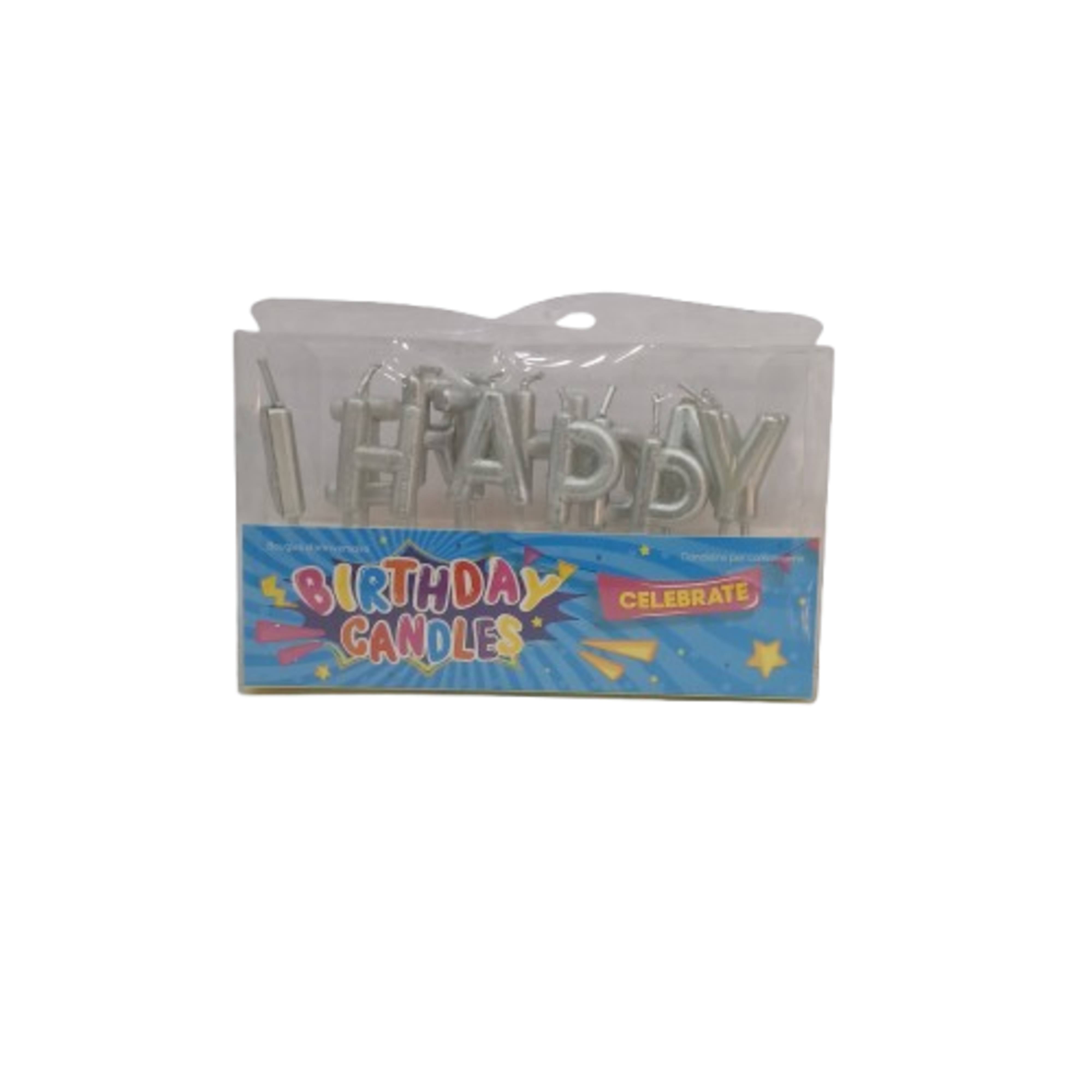UBL CANDLES HAPPY BDAY SILVER COL