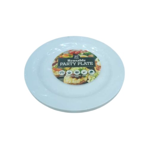 UBL PARTY PLATE REUSABLE 22CM 10 PACK