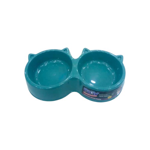 UBL CAT TWIN FEEDING BOWL 330ML 2 COLORS