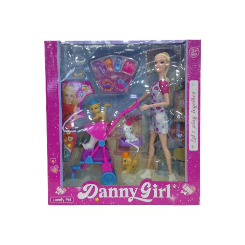 DANNYHOME BARBIE DOLL SET 11.5INCH -PETS