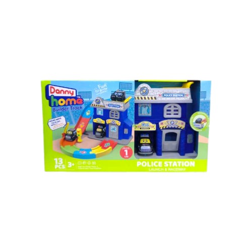 DANNYHOME BUILDER TRACK POLICE STATION SET 13PCS