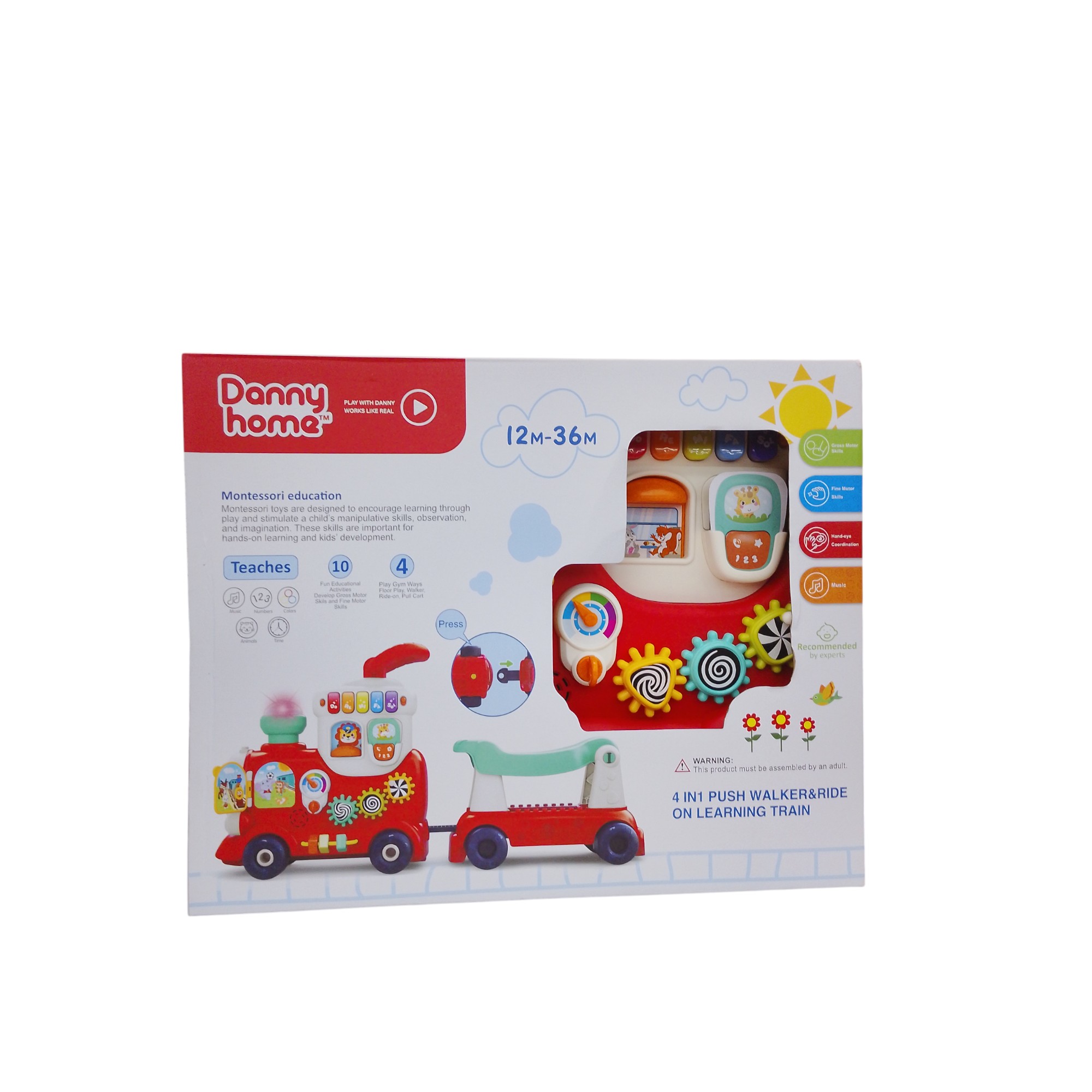 DANNYHOME TOY PUSH-RIDE TRAIN 4IN1